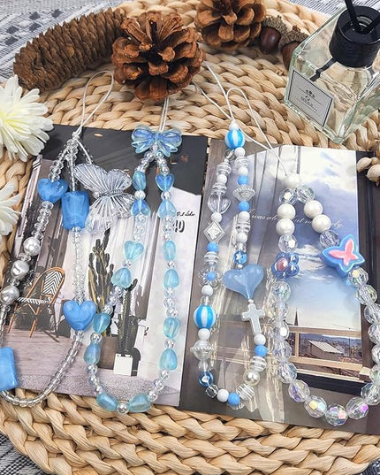 Phone Charms Cute Beaded Phone Lanyard Wrist Strap Aesthetic CellPhone Keychain Cute PhoneCharms for Women