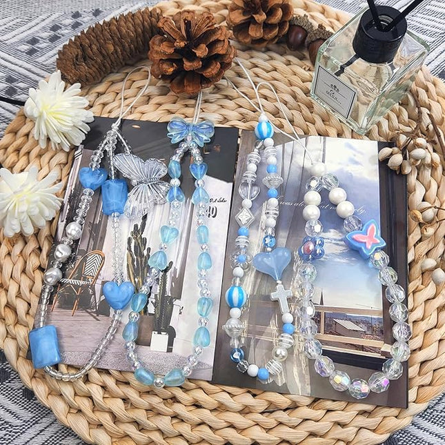 Phone Charms Cute Beaded Phone Lanyard Wrist Strap Aesthetic CellPhone Keychain Cute PhoneCharms for Women