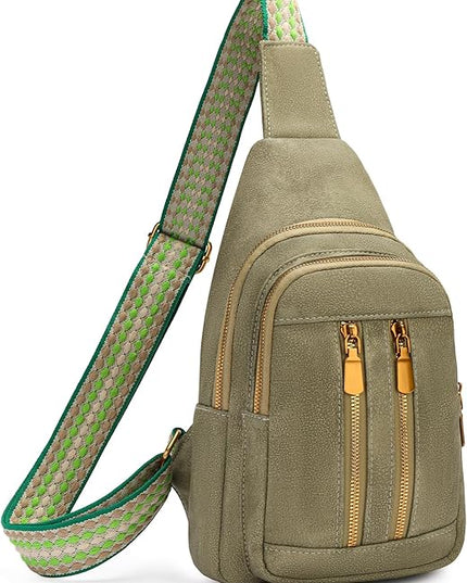 FALAN MULE Crossbody Bags for Women Trendy Leather Sling Chest Bag Fanny Packs for Women