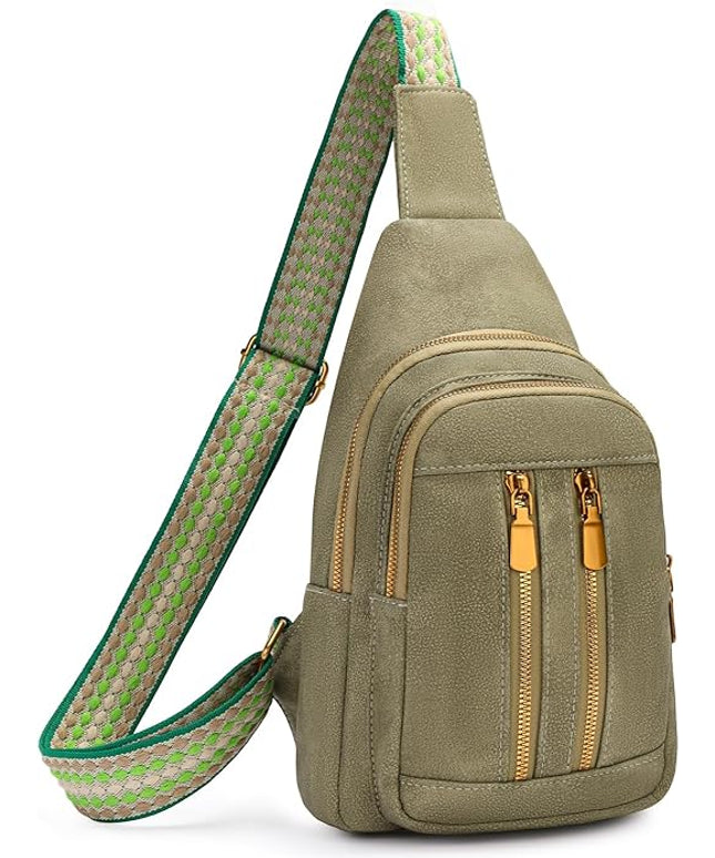 FALAN MULE Crossbody Bags for Women Trendy Leather Sling Chest Bag Fanny Packs for Women