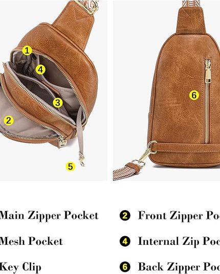 Anti Theft Crossbody Bags for Women Leather Sling Bag Cross Body Travel Purse Chest Bags Fanny Pack Gift Teen Girl