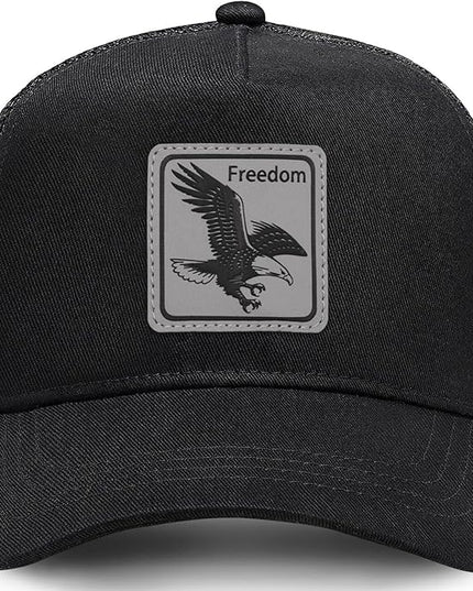 Animal Trucker Hats Leather Pattern Adjustable Snapback Mesh Animal Baseball Cap for Men