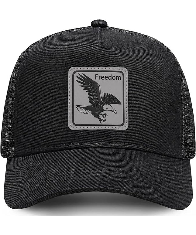 Animal Trucker Hats Leather Pattern Adjustable Snapback Mesh Animal Baseball Cap for Men