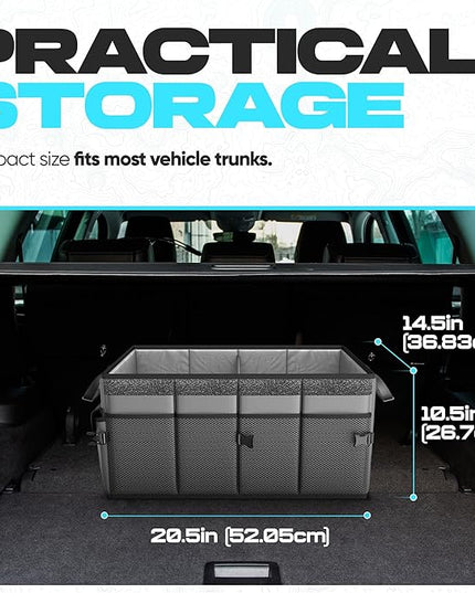 FORTEM Trunk Organizer For SUV Car Trunk Organizer, Foldable Storage, Car Accessories for Women Men, Collapsible Bag, Perfect Christmas Gifts, 600D Oxford, Non Slip Bottom, Straps, Soft Cover (50L)