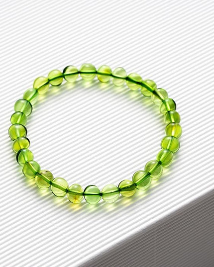 Natural Baltic Amber Bracelet for Women and Men – Stretch Wristband with Polished Cube Beads, Lightweight Unisex Jewelry Gift for Daily and Casual Wear