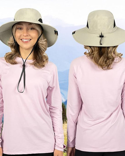 SUN CUBE Wide Brim Sun Hat Men Women, Fishing Hats Sun UV Protection, Mens Hiking Bucket Hat Safari Beach Boonie, UPF 50+