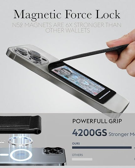 Genuine Leather Magsafe Wallet,10 Card Holder With Stand, Slim Magnetic Wallet Mag Safe for iPhone,Compatible With iPhone 17/16/15/14/13/12 Series and Selected Samsung Devices Apple Accessories, Fiber