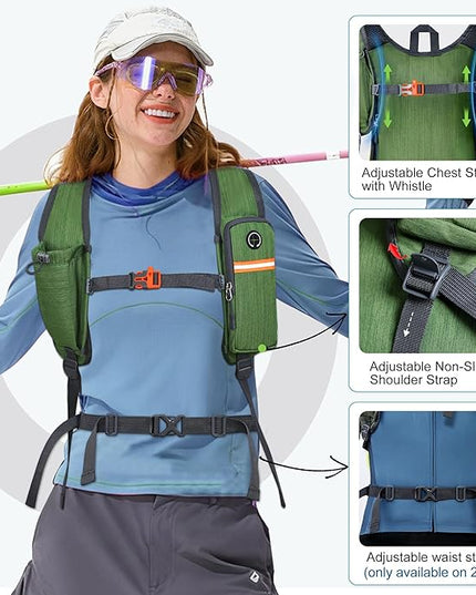 FIORETTO 20L Hiking Backpack for Women Men Mini Packable Backpack Lightweight Small Daypack for Camping Travel Outdoor, Green