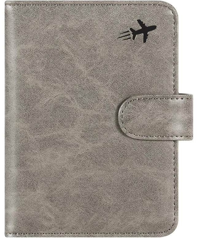 Passport Holder Cover Wallet RFID Blocking Leather Card Case Travel Accessories for Women Men (#Grey)