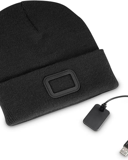 POWERCAP LED Hat Light 150 Lumens Rechargeable Fleece Beanie with Bright Built-in Headlamp Waterproof LED Warm One Size Cap