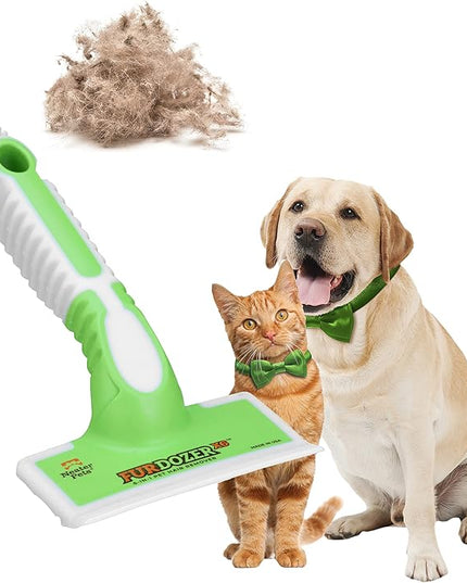 FurDozer Pet Hair Remover & Auto Detailing Tools - Cat & Dog Hair Remover for Carpets, Car Interiors, Couches, Bedding, & Pet Furniture (Green, X6)