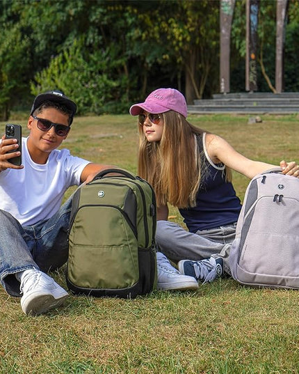 Swissdigital Design Business Laptop Backpack, College Laptops Backpack with USB Charging Port for Men and Women Fits 16 Inch Notebook, Olive | SD1670-26