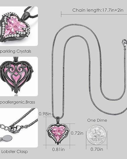 CDE Christmas Gifts for Women Angel Wings Necklace for Women with Birthstone, Love Heart Silver Tone/Gold Tone Pendant, Ideal Anniversary or Birthday Jewelry Gifts for Wife Girlfriend Her