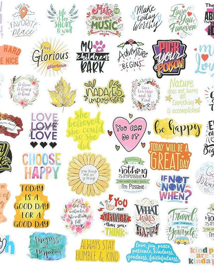 Quote Stickers, Positive Stickers 200Pcs Motivational Waterproof Vinyl Stickers for Water Bottle Hydroflasks Laptops Computers Vision Board for Women Adults Students Teachers Teens