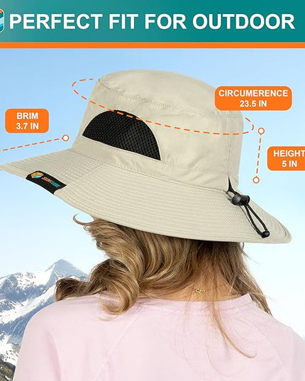 SUN CUBE Wide Brim Sun Hat Men Women, Fishing Hats Sun UV Protection, Mens Hiking Bucket Hat Safari Beach Boonie, UPF 50+