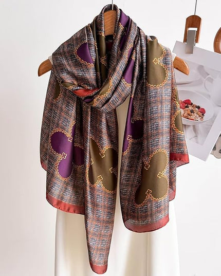Fashion Scarves Scarf 100% Silk Feeling Scarf Silk Like Scarves Long Lightweight Sunscreen Shawls for Women