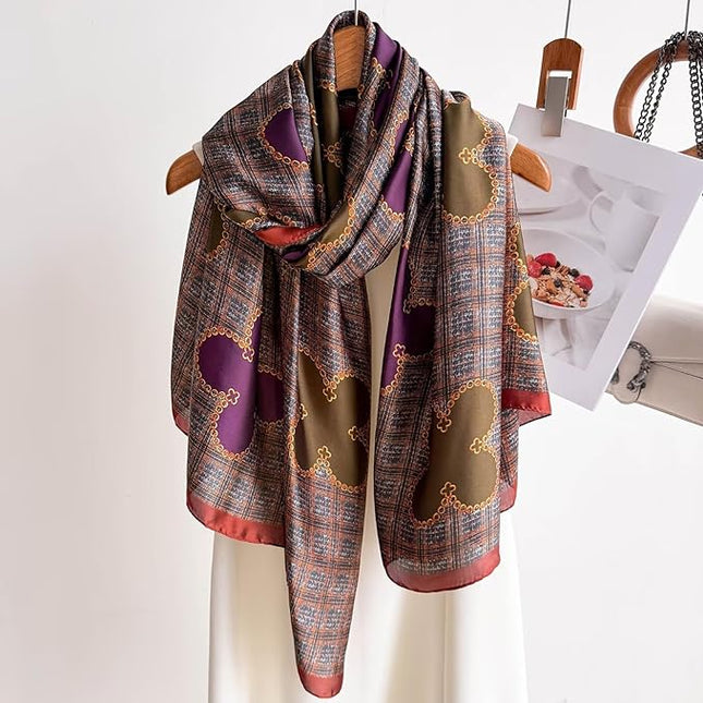 Fashion Scarves Scarf 100% Silk Feeling Scarf Silk Like Scarves Long Lightweight Sunscreen Shawls for Women