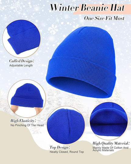 Suhine Bulk Winter Hats and Gloves Set Warm Beanie Gloves Pack Homeless Supplies for Cold Weather Charity