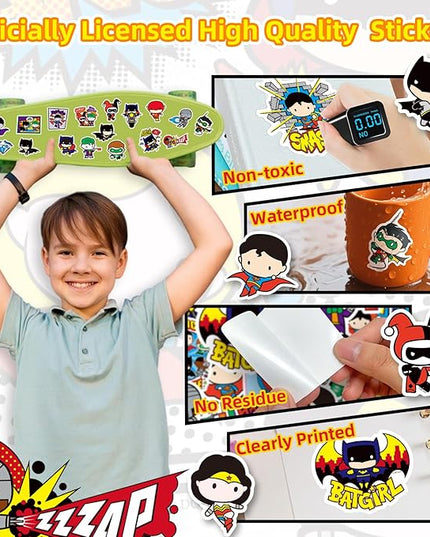 Superhero Stickers for Boys – 50PCS Cute Cartoon Stickers for Kids, Teens, Adults – Waterproof Vinyl Decal Sticker for Water Bottles, Laptop, Phone, Skateboard, Scrapbook, Party Favors, Gifts
