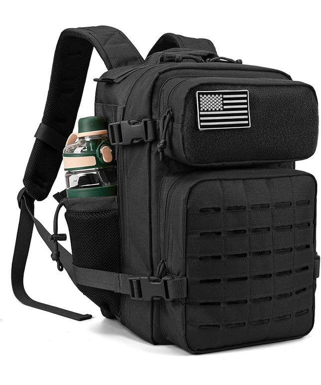 QT&QY 25L/45L Military Tactical Backpack For Men Molle Daypack 3 Day Bug Out Bag Hiking Rucksack With Bottle Holder