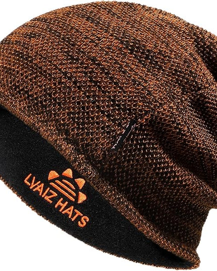 Lvaiz Mens Winter Beanie Hat Warm Fleece Lined Skull Cap for Men Reversible Women Windproof Watch Hat Knit Warm Unisex Beanie