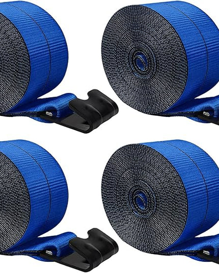4'' x30' Winch Straps with Flat Hooks, Heavy Duty Trailer Winch Straps, 16,200 lbs Breaking Strength Flatbed Straps, 4in x 30ft Cargo Control for Flatbed Trailer, Truck, Utility Trailer(4 Pack)