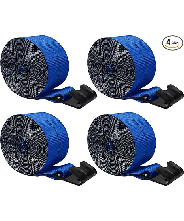 4'' x30' Winch Straps with Flat Hooks, Heavy Duty Trailer Winch Straps, 16,200 lbs Breaking Strength Flatbed Straps, 4in x 30ft Cargo Control for Flatbed Trailer, Truck, Utility Trailer(4 Pack)