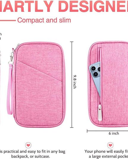 Passport Holder Family, Women Rfid Blocking Passport Wallet, Travel Essentials Premium Wallets, Waterproof Passport Holders Bag for Men Traveling, Travel Document Organizer Credit Cards Case