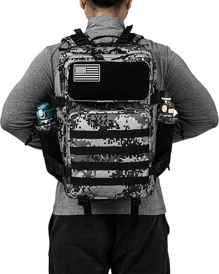 QT&QY 25L/45L Military Tactical Backpack For Men Molle Daypack 3 Day Bug Out Bag Hiking Rucksack With Bottle Holder
