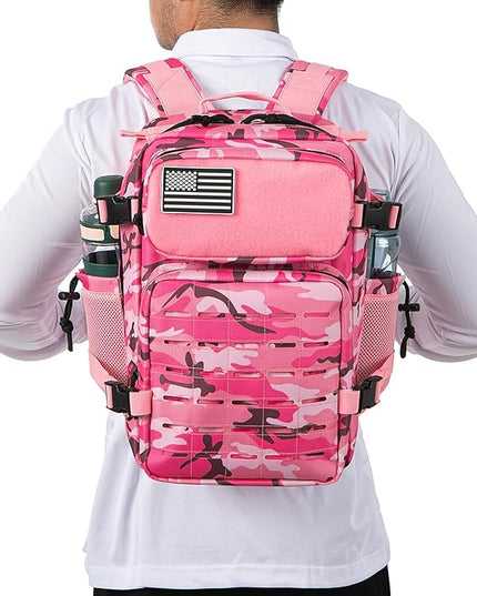 QT&QY 25L/45L Military Tactical Backpack For Men Molle Daypack 3 Day Bug Out Bag Hiking Rucksack With Bottle Holder