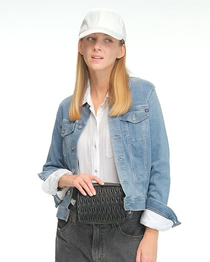 C.C Belt Bag for Women – Quilted Fanny Pack Crossbody Waist Bag with Adjustable Strap, Fashion Gift Idea (Materasse - Black)