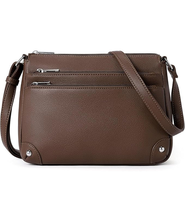 WESTBRONCO Crossbody Bags for Women, Medium Size Shoulder Handbags, Satchel Purse with Multi Zipper Pocket