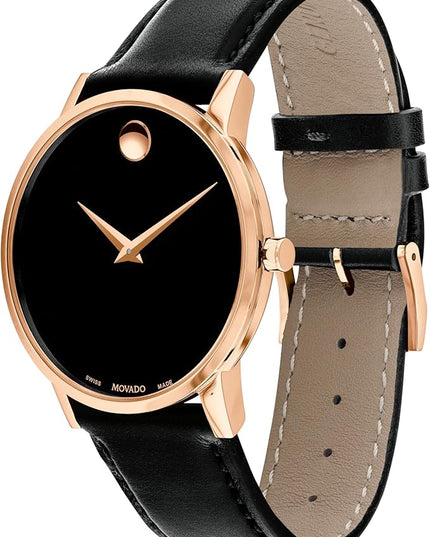 Movado Museum Classic Men's Watch - Swiss Quartz Movement, Calfskin Strap - 3 ATM Water Resistance - Classic, Luxury Fashion Timepiece for Him - 40mm