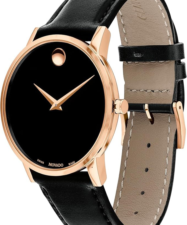 Movado Museum Classic Men's Watch - Swiss Quartz Movement, Calfskin Strap - 3 ATM Water Resistance - Classic, Luxury Fashion Timepiece for Him - 40mm