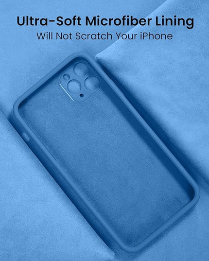 FireNova Designed for iPhone 14 Pro Case, Silicone Upgraded [Camera Protection] Phone Case with [2 Screen Protectors], Soft Anti-Scratch Microfiber Lining Inside, 6.1 inch,Blue