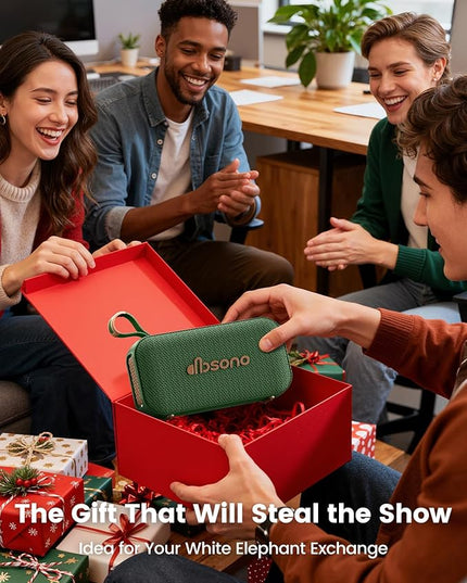 Bluetooth Speaker Stereo 20W Loud Sound: 30H Playtime, IPX5 Water Resistant, Portable Wireless Speakers, Powerful Bass, Lightshow, Birthday Gifts for Men/Adults/Teens, Beach Vacation Essentials, Green