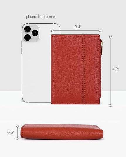 Oak Leathers Wallet For Women Full Grain Leather - Small RFID Coin Purse Credit Card & ID Holder for Ladies,Bifold Wallets for Teenager | Small, RFID, Coin Purse, for Ladies, for Teenager