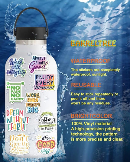 300 PCS Motivational & Positive Affirmation Sticker Pack – Inspirational Vinyl Quote Stickers for Teens, Adults & Teachers | Waterproof Decals for Water Bottles, Laptops, Journals & Scrapbooks