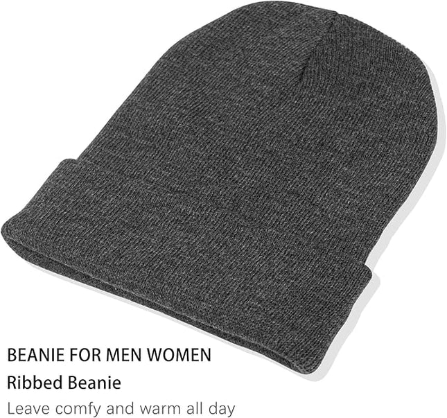 ZOORON 1&2 Pack Beanie for Men Women Slouchy Beanie Hats Winter Knit Caps Soft Ski Hat Unisex