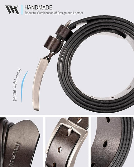 WOLFANT 1.5" Full Grain Leather Belt for Men in Gift Box,100% Italian Real Solid Leather