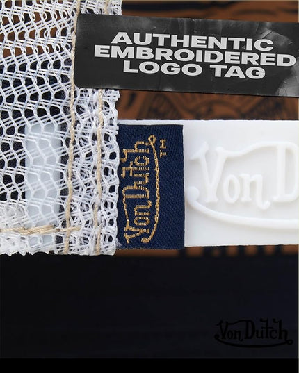 Von Dutch Unisex Trucker Hat - Curved Bill Mesh Back Retro Classic Adjustable Snapback Baseball Cap for Men and Women