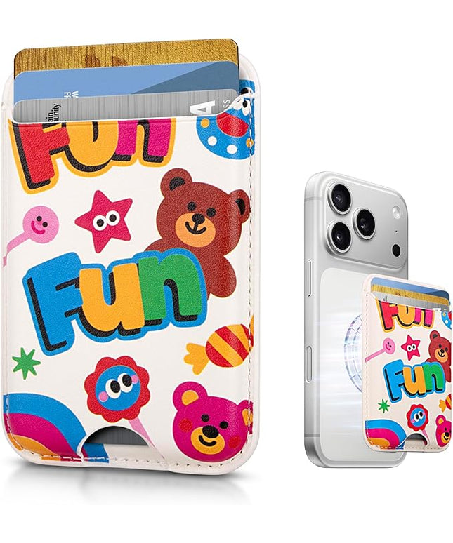 Magnetic Mag-safe Wallet Cell Phone Card Holder for Phone Case with Mag-Safe, Stronger Magnetic RFID Leather Phone Wallet Stick on for iPhone 17/16/15/14/13/12 Series, Fit 3 Cards