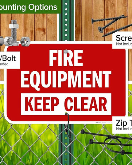 Fire Equipment Keep Clear Sign, 12x18 Inches, Rust Free .063 Aluminum, Fade Resistant, Made in USA by My Sign Center