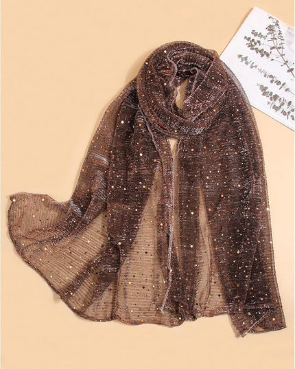 Floerns Women's Sequin Bandana Square Scarf Silk Scarves Mesh Shawl and Wrap for Evening Dresses