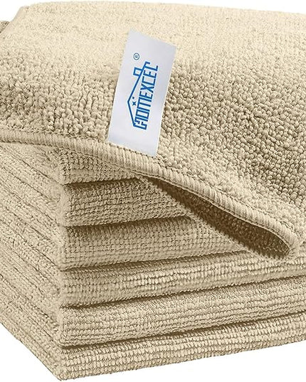 HOMEXCEL Brown Microfiber Cleaning Cloth, 8 Pack Cleaning Towels for Kitchen, Lint Free, Scratch-Free, Highly Absorbent, and Reusable Cleaning Rags for House, Window and Glass, Cars, 11.5 X11.5 inch
