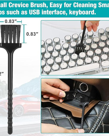 Luscinum Car Interior Duster Detailing Cleaning Gel Brushes Kit, Soft Dust Detail Crevice Brush Slime Putty Cleaner Accessories Tools for Dashboard,Air Vent,Panel,Leather