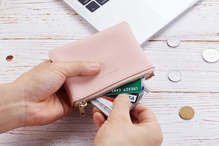 Chelmon Vegan Leather Coin Purse Pouch Change Purse With Zipper For Men Women