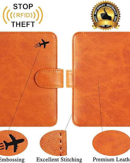 Passport Holder Cover Wallet RFID Blocking Leather Card Case Travel Accessories for Women Men (#Claybank)