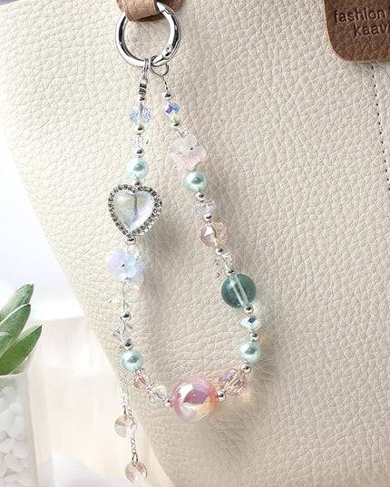 Beaded Phone Wrist Strap,Crystal Keychain Wristlet,Camera Strap Wrist,Cute Phone Chain Wristlet Purse Bag Charms