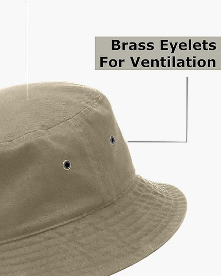 Utmost Bucket Hat 100% Cotton & Denim Lightweight Packable Outdoor Summer Beach Fishing Sun Hat(S/M, 1pc Khaki)